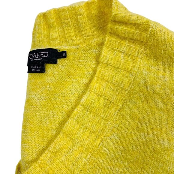 womens  v-neck sweater mustard sweater by soaked in Luxury  size medium - Picture 9 of 15